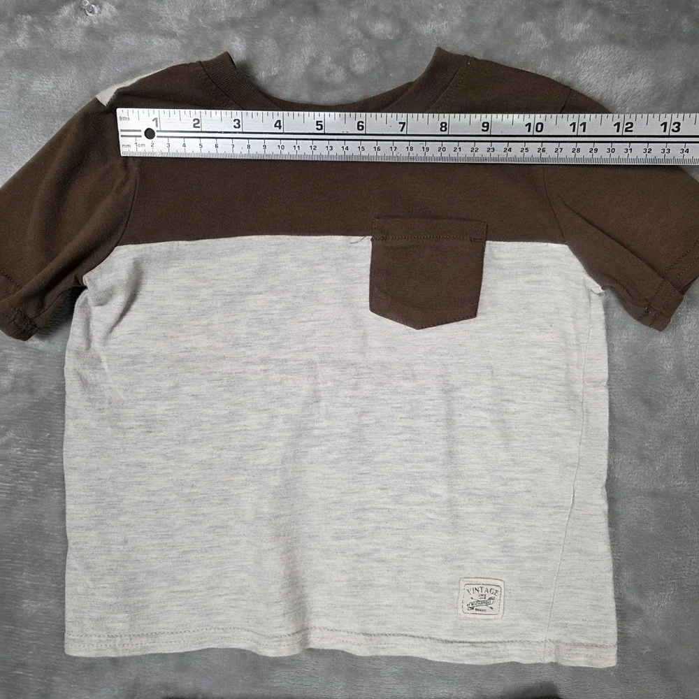 Weatherproof Vintage 2pc‎ Outfit Set Boys 4T Brown Gray Good Pocket Tee Joggers